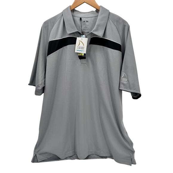 adidas Polo Shirt Mens XL Gray ClimaCool TIBURON NAPLES Relaxed UPF 15+ NEW - Picture 1 of 10